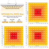 Sonlipo SPFPRO4000 LED Grow Light 400W with Full Spectrum Veg & Bloom Dimmer Timer - 5x5ft Coverage