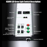 Sonlipo SPC4500 Sonlipo LED Grow Lights, 3 Type of Full Spectrum Grow Light 450W, 5x5 ft Coverage with 2196 Samsung LEDs